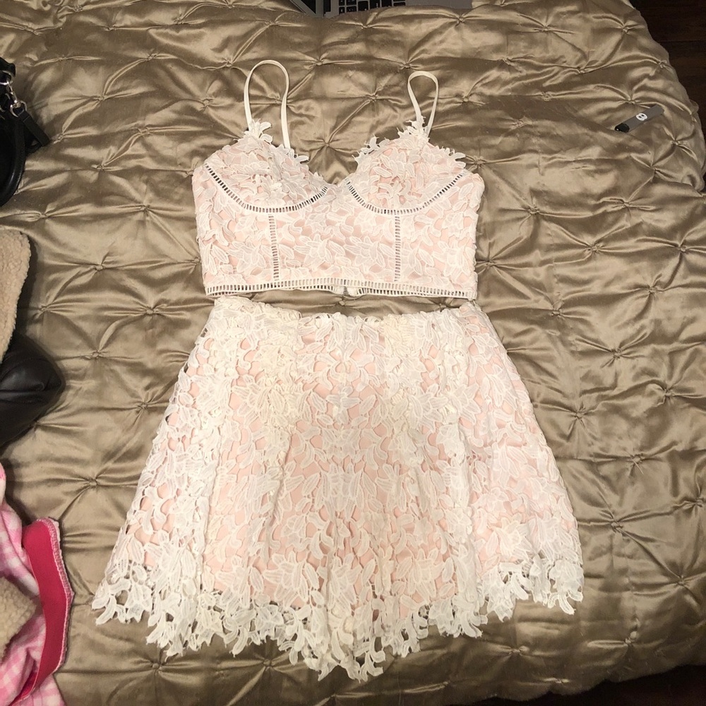 White crochet 2 piece set
